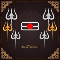 Lycklig maha shivratri hindu traditionell festival bakgrund vektor