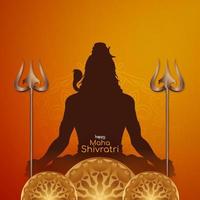 Lycklig maha shivratri traditionell indisk festival bakgrund vektor