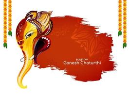 glücklich Ganesh Chaturthi Festival stilvoll Gruß Hintergrund Design vektor