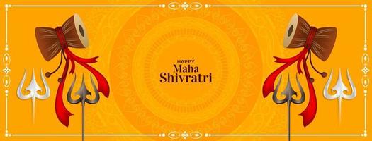 Lycklig maha shivratri traditionell herre shiva festival baner design vektor