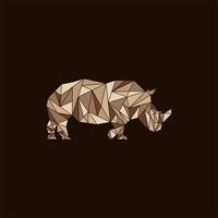 noshörning djur- fä polygon kreativ design vektor