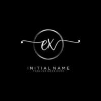 första ex feminin logotyp samlingar mall. handstil logotyp av första signatur, bröllop, mode, smycken, boutique, blommig och botanisk med kreativ mall för några företag eller företag. vektor