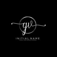 Initiale gv feminin Logo Sammlungen Vorlage. Handschrift Logo von Initiale Unterschrift, Hochzeit, Mode, Schmuck, Boutique, Blumen- und botanisch mit kreativ Vorlage zum irgendein Unternehmen oder Geschäft. vektor