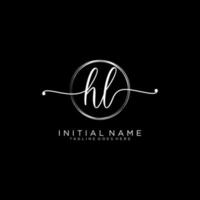 Initiale hl feminin Logo Sammlungen Vorlage. Handschrift Logo von Initiale Unterschrift, Hochzeit, Mode, Schmuck, Boutique, Blumen- und botanisch mit kreativ Vorlage zum irgendein Unternehmen oder Geschäft. vektor