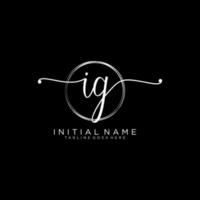 Initiale ich G feminin Logo Sammlungen Vorlage. Handschrift Logo von Initiale Unterschrift, Hochzeit, Mode, Schmuck, Boutique, Blumen- und botanisch mit kreativ Vorlage zum irgendein Unternehmen oder Geschäft. vektor