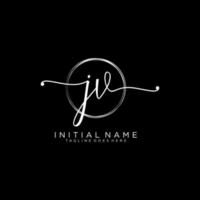 första jv feminin logotyp samlingar mall. handstil logotyp av första signatur, bröllop, mode, smycken, boutique, blommig och botanisk med kreativ mall för några företag eller företag. vektor