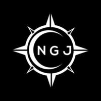 ngj abstrakt Monogramm Schild Logo Design auf schwarz Hintergrund. ngj kreativ Initialen Brief Logo. vektor