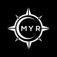 Myr abstrakt Monogramm Schild Logo Design auf schwarz Hintergrund. Myr kreativ Initialen Brief Logo. vektor