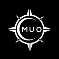 Muo abstrakt Monogramm Schild Logo Design auf schwarz Hintergrund. Muo kreativ Initialen Brief Logo. vektor