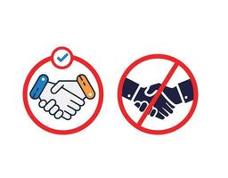 Nein DealNr Handschlag oder Beste Deal Symbol Zeichen Symbol Vektor