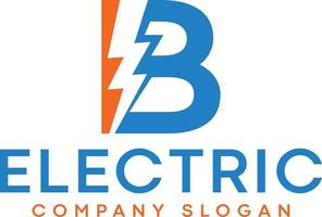 b elektrisk brev logotyp design med belysning åska bult logotyp vektor