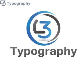 typografi l3 eller l73 modern logotyp vektor