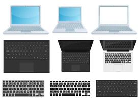 Laptop-Gerät Vektor-Design Illustration Set isoliert auf weißem Hintergrund