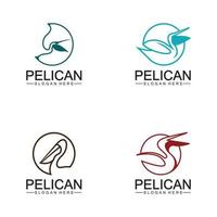 pelikan fågel logotyp design, linje konst pelikan fågel logotyp vektor illustration mall