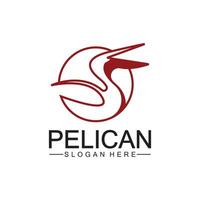 Pelikan Vogel Logo Design, Linie Kunst Pelikan Vogel Logo Vektor Illustration Vorlage