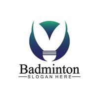 Badminton-Logo-Vektorsymbol-Illustrationsdesignvorlage. Badminton-Federball-Symbol-Logo. Badminton-Sport-Logo-Vorlagenvektor. Sportverein-Logo-Konzept vektor
