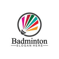 Badminton-Logo-Vektorsymbol-Illustrationsdesignvorlage. Badminton-Federball-Symbol-Logo. Badminton-Sport-Logo-Vorlagenvektor. Sportverein-Logo-Konzept vektor