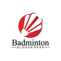 Badminton-Logo-Vektorsymbol-Illustrationsdesignvorlage. Badminton-Federball-Symbol-Logo. Badminton-Sport-Logo-Vorlagenvektor. Sportverein-Logo-Konzept vektor