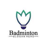 Badminton-Logo-Vektorsymbol-Illustrationsdesignvorlage. Badminton-Federball-Symbol-Logo. Badminton-Sport-Logo-Vorlagenvektor. Sportverein-Logo-Konzept vektor