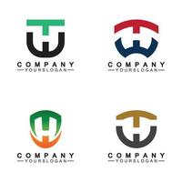 Initiale Brief wt Logo oder zwei Logo Vektor Design Vorlage