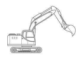 hand dragen vektor illustration Färg barn konstruktion crawler grävmaskin ClipArt