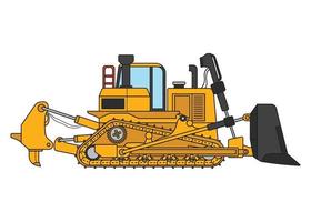 Vektor Illustration Farbe Kinder Konstruktion groß Bulldozer Clip Art