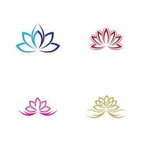 uppsättning av skönhet lotus logotyp och symbol vektor