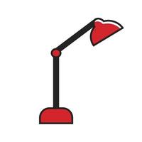 skrivbord lampa, tabell lampa röd design vektor