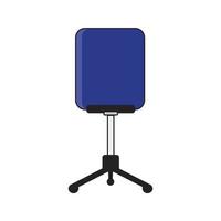 kontor stol tillbaka se blå design vektor