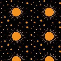 Sonne und Sterne täglich Tür Matte Muster Sterne Galaxis Fußabtreter Schließen Geschenk Sonnenuntergang und Sonnenaufgang Fußabtreter Sterne nahtlos drucken Muster vektor