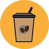 Eis Kaffee trinken gefüllt Gliederung Symbol vektor