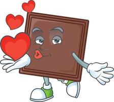 einer beißen Schokolade Bar Karikatur Charakter Stil vektor