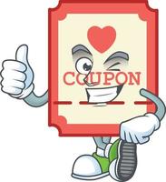 rot Liebe Coupon Karikatur Charakter Stil vektor