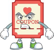 rot Liebe Coupon Karikatur Charakter Stil vektor