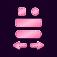 uppsättning spel ui blank rosa knapp kit för gui tillgång element vektorillustration vektor