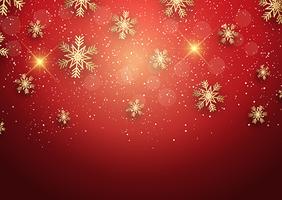 Weihnachtshintergrund mit goldenen Schneeflocken