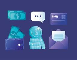 Online-Bank-Icon-Set vektor