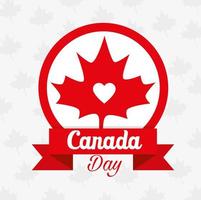 glad Kanada dag med lönnlöv dekoration vektor