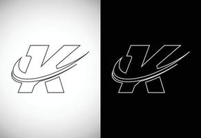 första brev k med en susa linje konststil logotyp. modern vektor logotyp för företag och företag identitet.