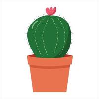 söt kaktus platt vektor illustration