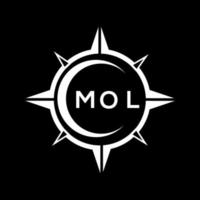 mol abstrakt Monogramm Schild Logo Design auf schwarz Hintergrund. mol kreativ Initialen Brief Logo. vektor