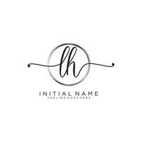 Initiale lh feminin Logo Sammlungen Vorlage. Handschrift Logo von Initiale Unterschrift, Hochzeit, Mode, Schmuck, Boutique, Blumen- und botanisch mit kreativ Vorlage zum irgendein Unternehmen oder Geschäft. vektor