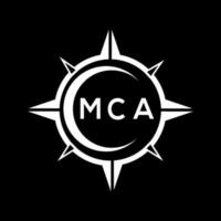 mca abstrakt monogram skydda logotyp design på svart bakgrund. mca kreativ initialer brev logotyp. vektor