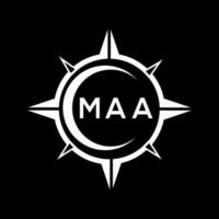 maa abstrakt Monogramm Schild Logo Design auf schwarz Hintergrund. maa kreativ Initialen Brief Logo. vektor