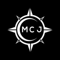 mcj abstrakt monogram skydda logotyp design på svart bakgrund. mcj kreativ initialer brev logotyp. vektor