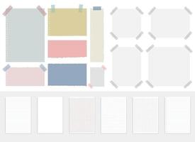 Papierblatt-Set Vektor-Design-Illustrationsset isoliert auf Hintergrund vektor