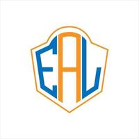 eal abstrakt monogram skydda logotyp design på vit bakgrund. eal kreativ initialer brev logotyp. vektor