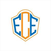 ece abstrakt monogram skydda logotyp design på vit bakgrund. ece kreativ initialer brev logotyp. vektor