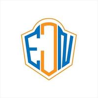 ejn abstrakt monogram skydda logotyp design på vit bakgrund. ejn kreativ initialer brev logotyp. vektor