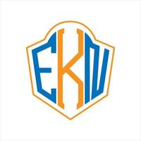 ekn abstrakt monogram skydda logotyp design på vit bakgrund. ekn kreativ initialer brev logotyp. vektor